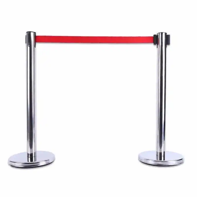 2pcs Queue Security Posts Crowd Control Stanchions Barriers With Adjustable Belt Exhibition