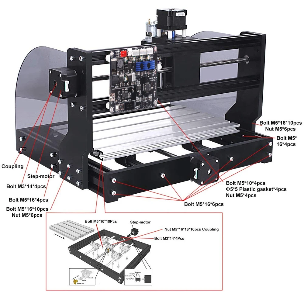 Yofuly-Graveur Laser CNC 20W GRBL 200W, Fraiseuse à Broche, Machine à Graver, Routeur à Bois, Mise à Niveau 3018 Pro