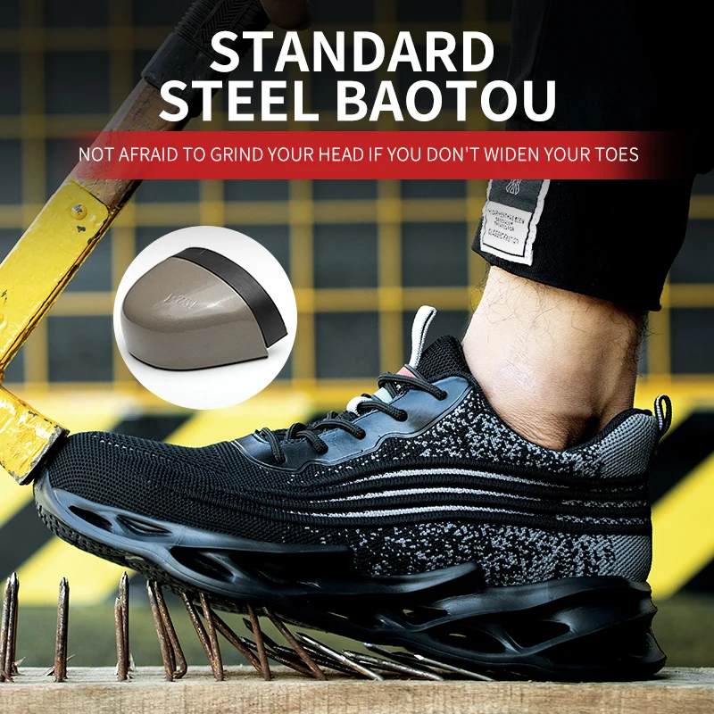 Work Boots Safety Steel Toe Shoes Men Safety Shoes Work Sneakers Indestructible Work Shoes For Men Steel Toe Cap Work Male Shoes
