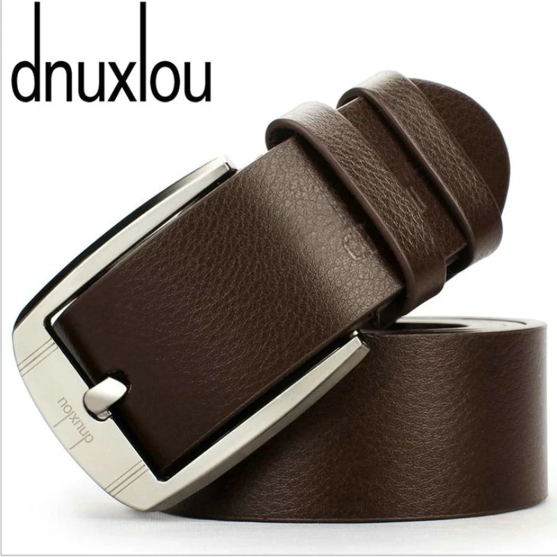 dnuxlou Business Leisure Wide Faux PU Leather Belt Men Designer Belts Elegant Shining Metal Buckle 125cm Cinto Ceinture Homme