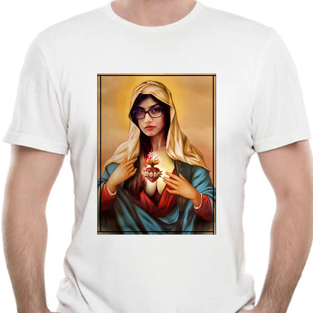 Mia Khalifa T-Shirt Former Adult Actress Virgin Black Men-Women Talltee TShirt Funny T Shirt  Tees Harajuku