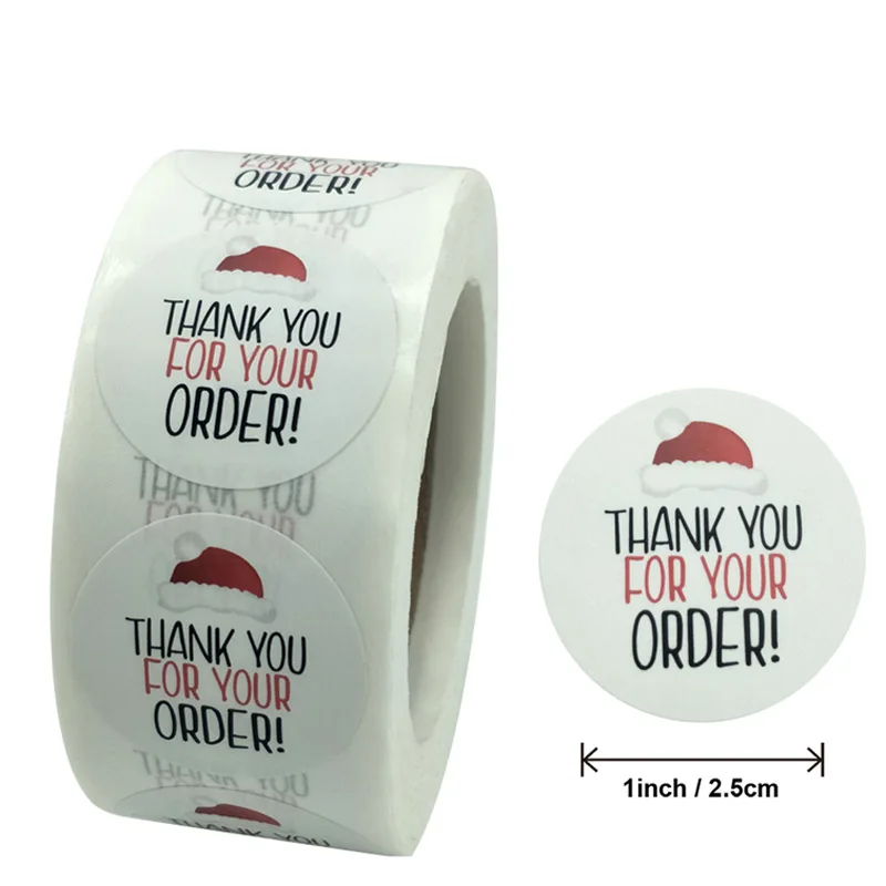 Thank You Stickers for your order  50pcs 1'' Circle Paper Handmade Label Sticker for Package Stationery Sticker