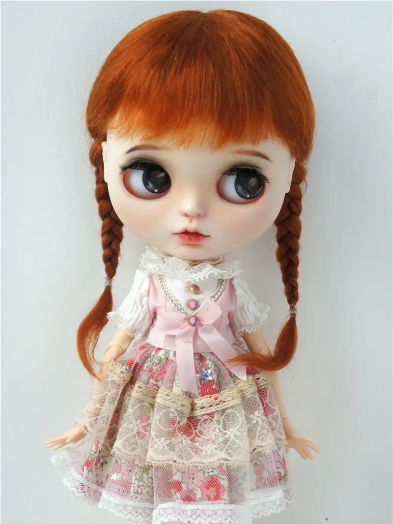 Jusuns Doll Wig JD018 BJD Hair Qbaby Blythes Mohair Pretty Anna Double Braid Country Girl Wig Doll Accessories