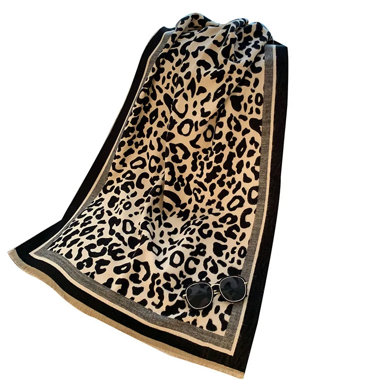 2024 Brand Women Leopard Cashmere Scarf Winter Pashmina Warm Shawls And Wraps Lady Print Thick Blanket Neck Scarves Bufanda