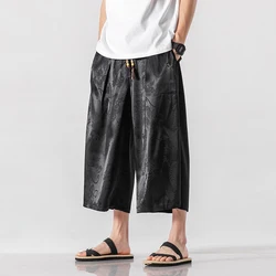 Men Causal Baggy Pants  Men Chinese Style Draped Harem Pants Mens Traditional Wide Leg Pants Male Calf-Length Pants M-5XL