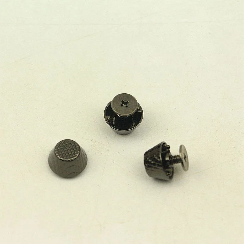 6pcs 12mm Handbag Bottom Protecting Feet Nail Bucket Shape Flat Studs Screw Back Spikes Rivets Leather Craft Bag Purse Decor