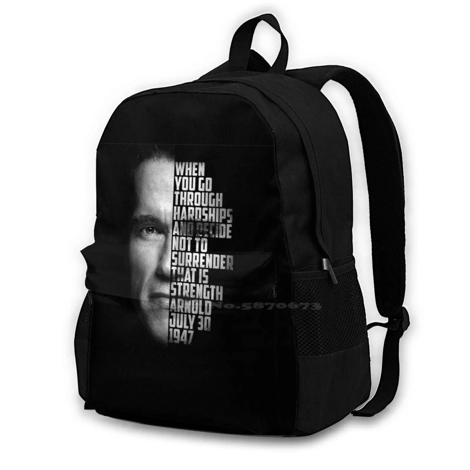 

Arnold Schwarzenegger Teen College Student Backpack Pattern Design Bags Arnold Schwarzenegger Arnie Terminator T2 Cigar Black