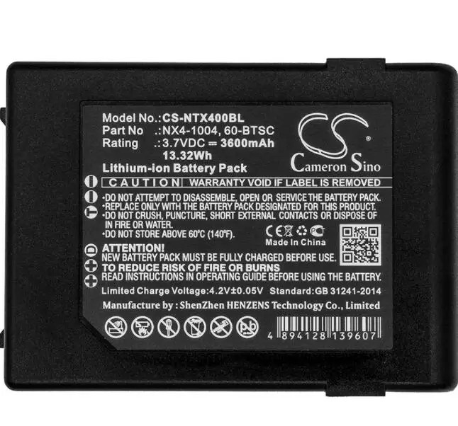 

cameron sino 3600mah battery for HANDHELD Nautiz X4 60-BTSC NX4-1004 for NAUTIZ X4 60-BTSC NX4-1004 BarCode, Scanner Battery