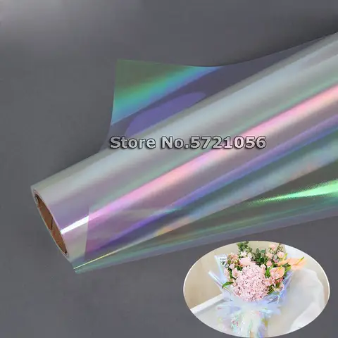 Rainbow Clear Cellophane Film flower Wrapping Paper Iridescent DIY Crafts Gift Bouquet Waterproof Wrapping Origami tissue Paper