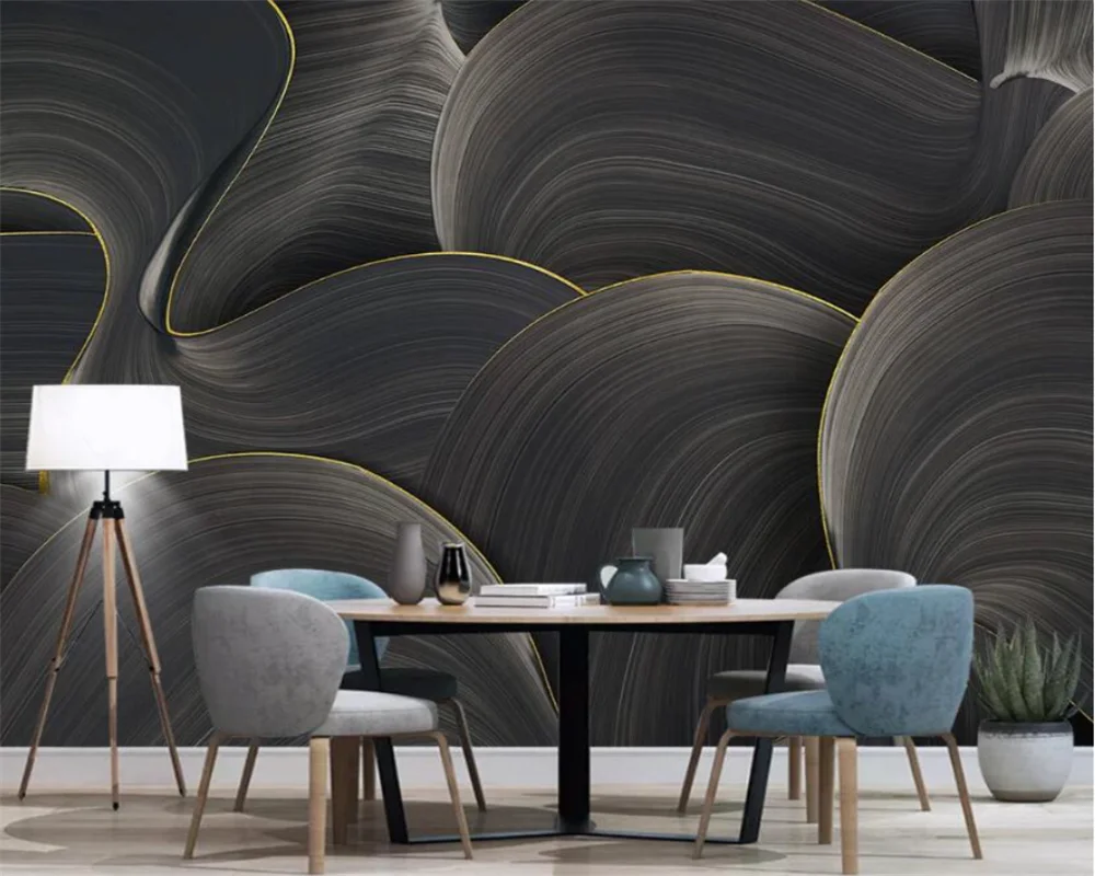 

beibehang Custom Nordic Modern Abstract Art Lines Living Room Bedroom TV Sofa Background papel de parede Wallpaper