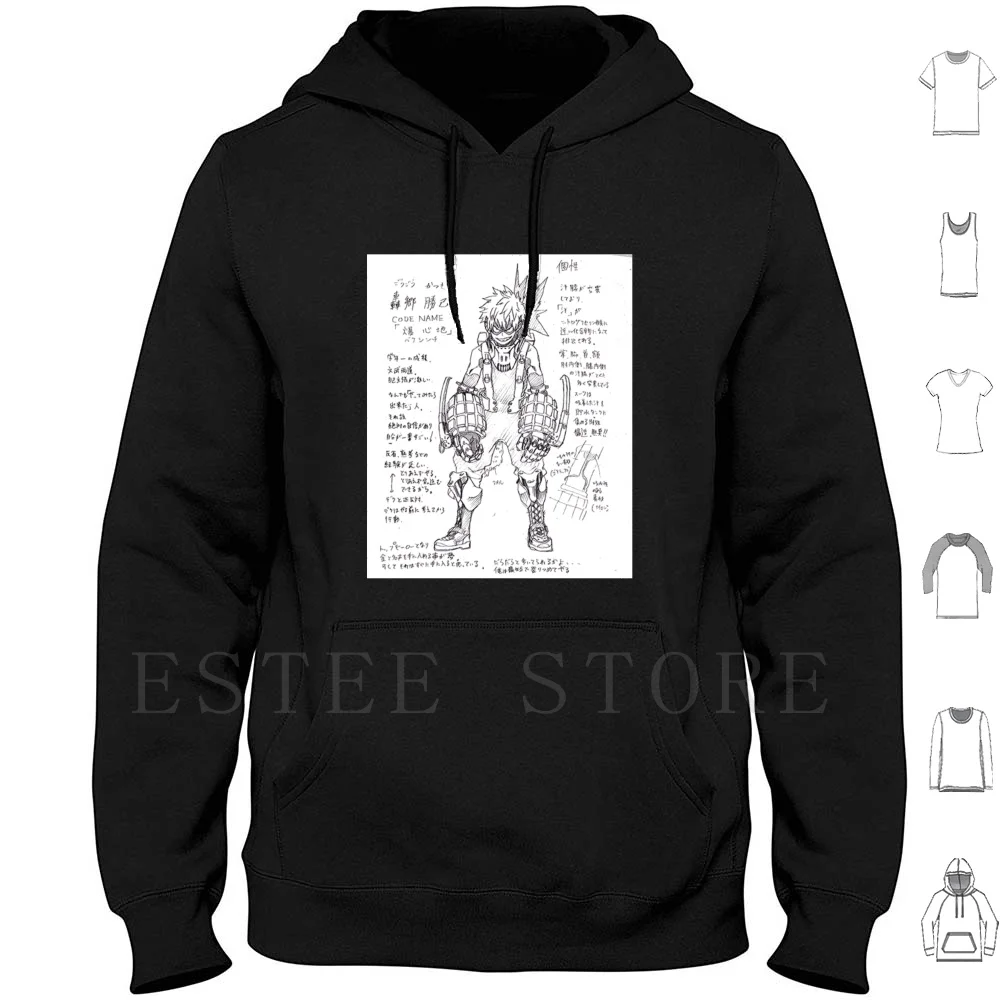 Bakugo Concept Art Hoodie Long Sleeve Katsuki Kacchan Bakugo Bakugou Boku No Hero Kachan Ua Plus Ultra Deku All Might