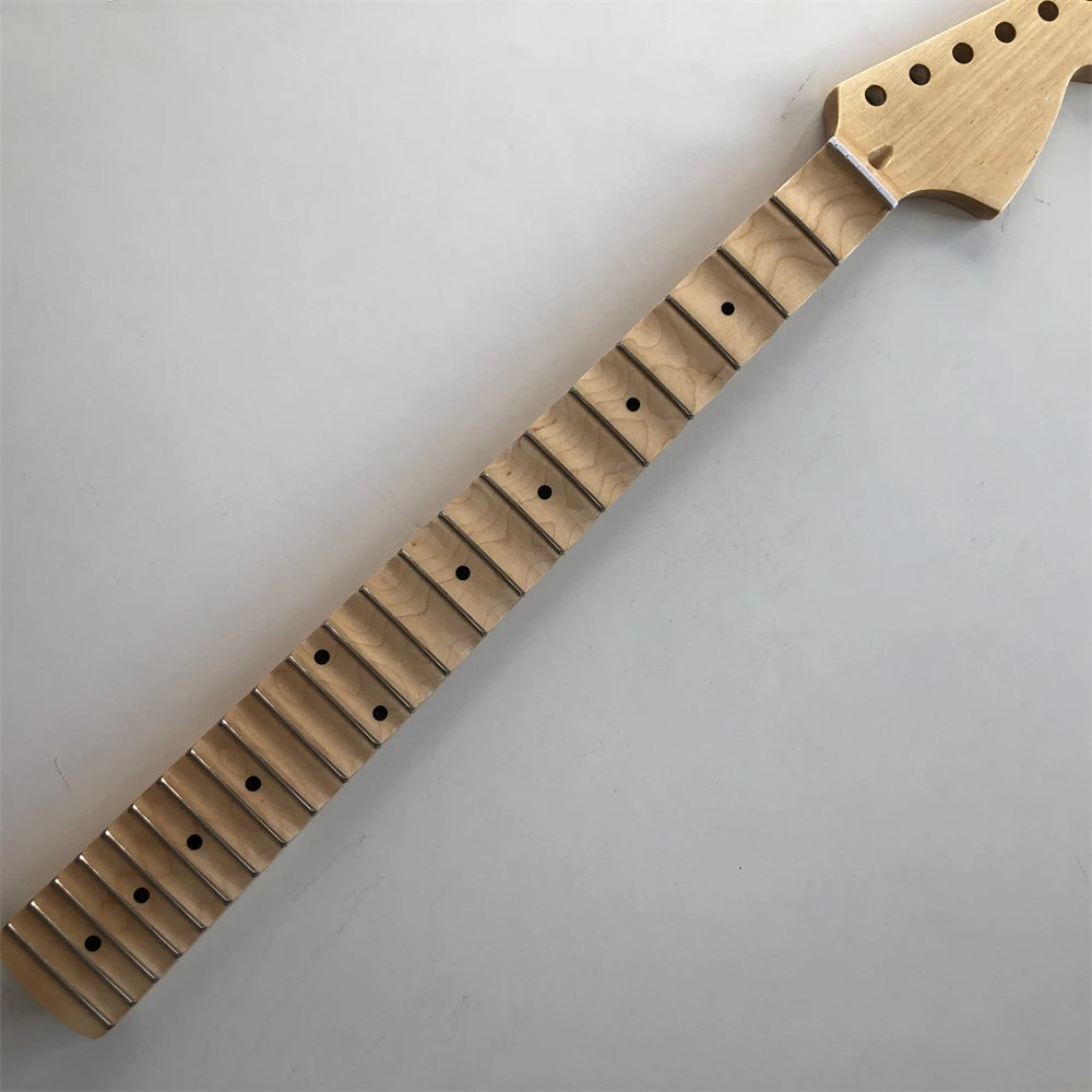 Full Scalloped Guitar Neck 22Fret 25.5inch Maple Fretboard Dot Inlay BIg Headstock Gloss Guitar Part Replacement DIY