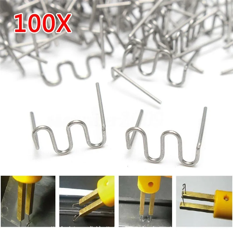 100PCS Graffette Cucitrice a caldo S /V/ M Onda Pre-Cut Cucitrici a caldo 0.6mm e 0.8mm Per auto Paraurti in plastica Saldatura Riparazione