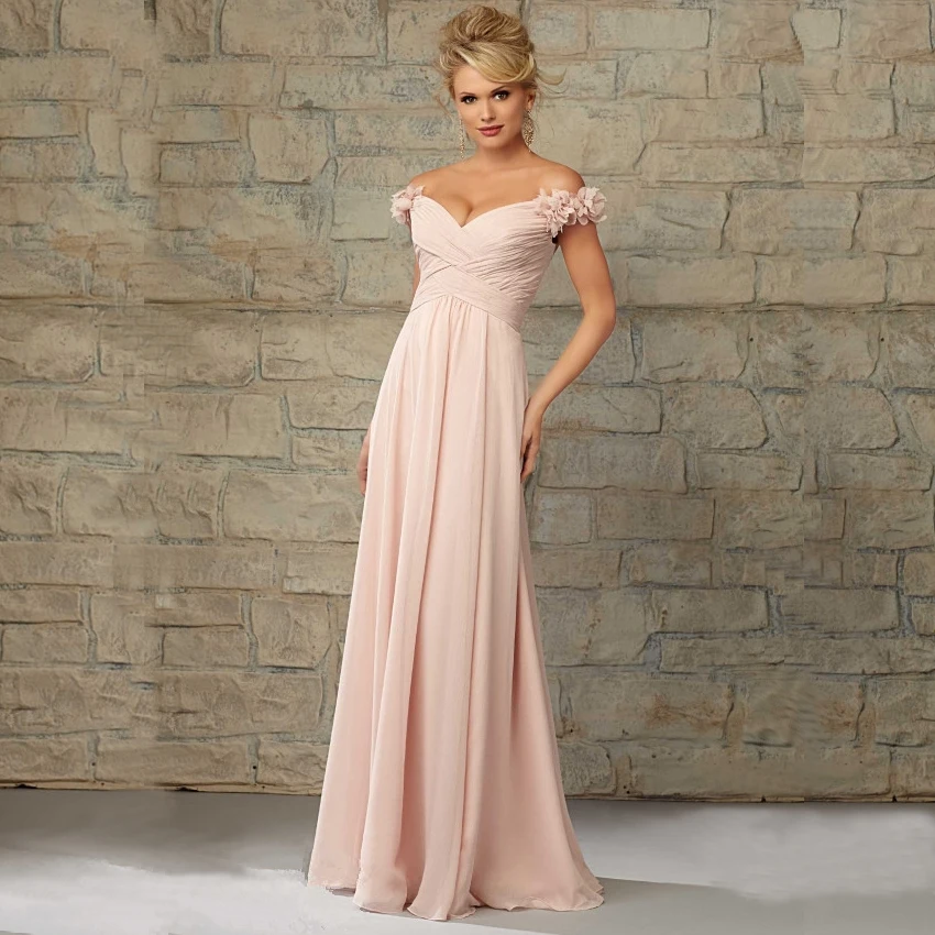 

illusion V Neck Pleat Chiffon Cap Sleeve Beautiful Women Customized Long Simple Elegant prom gown Formal 2020 bridesmaid dresses