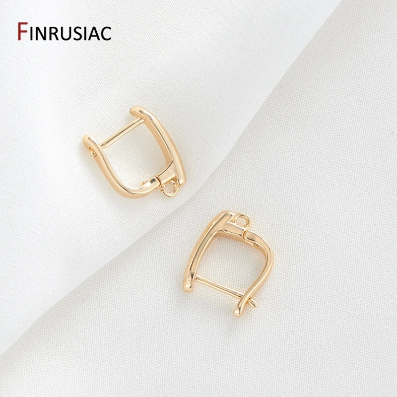 14K Gold-Plated U Shape Earrings Findings ,Women Handmade Pearls Earring Hook Supplies DIY Making Earring Jewelry Accessories