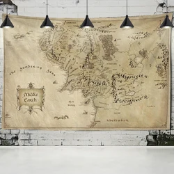 Tapiz de mapa del tesoro pirata antiguo para colgar en la pared, decoración Hippie Boho, alfombra de la Isla Dorada, decoración del dormitorio universitario