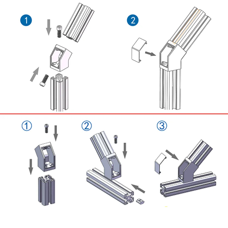 1PC 135 Degree Corner Connector Angle Fixer with Protective Cover for 3030 4040 4545 EU Standard Aluminum Profile