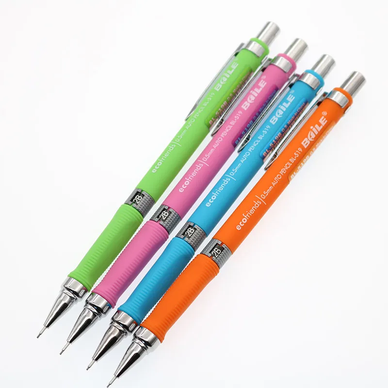 4 Sets / Set, Press The Plastic Activity Pencil Simple 2B Study Stationery Writing Painting Children\'S Gift 0.5/0.7mm