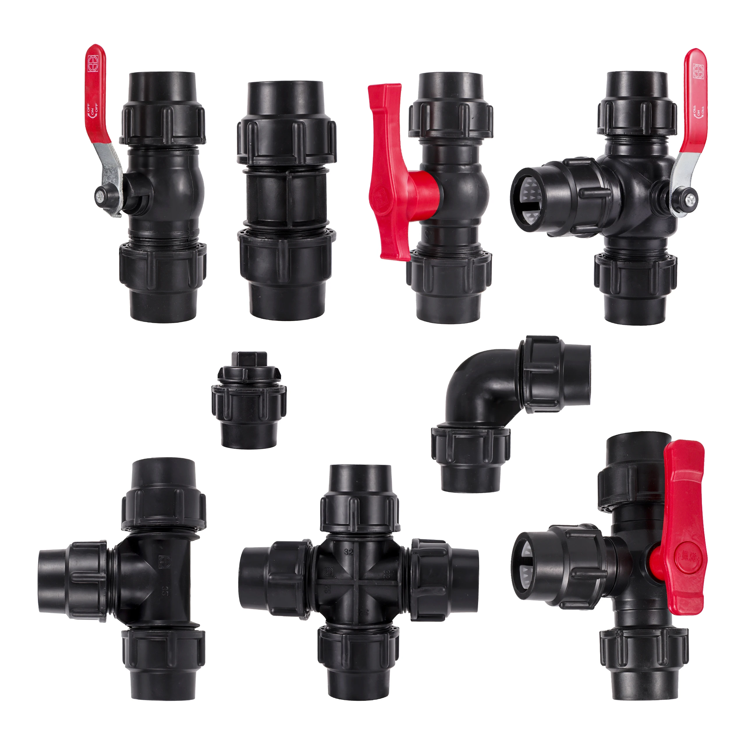 Black PE Quick Coupling Garden Direct Connection Water Pipe Connector Agriculture Irrigation System PE PVC Tube Fittings 20~50mm