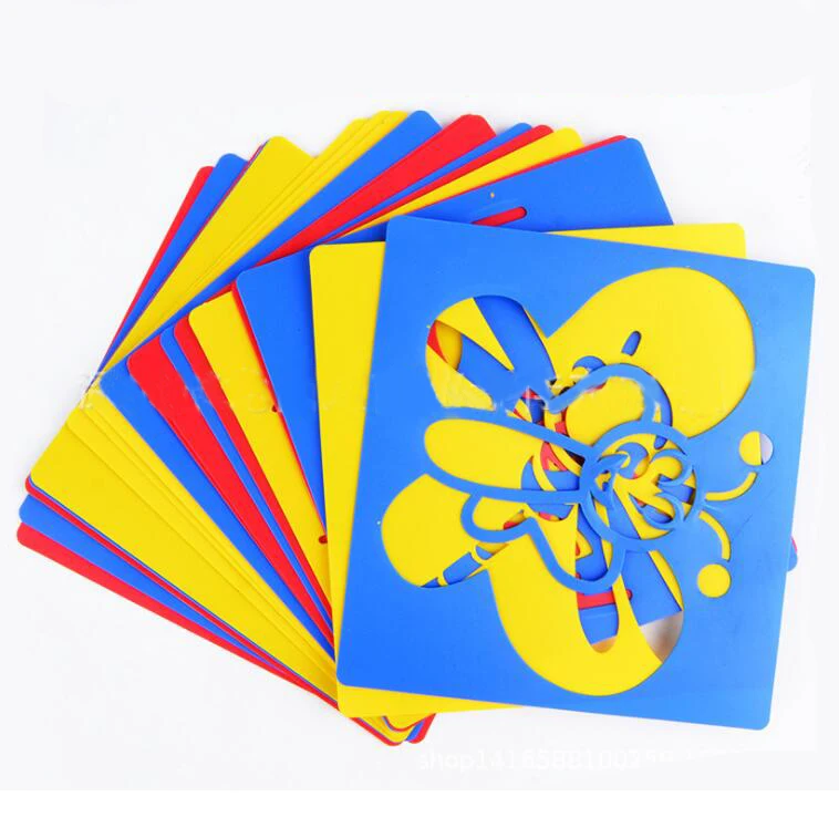 Magic Color Rainbow Scratch Art Paper Card Set with Graffiti Stencil for Drawing Stick DIY Art Painting Toy for Children GYH