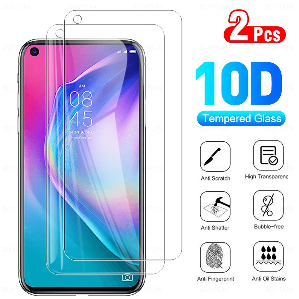 2Pcs Full Cover Protective Glasses For Tecno Camon 15 Air Phone Glass Screen Protector Film For Camon15Air 15Air CD6 6.6