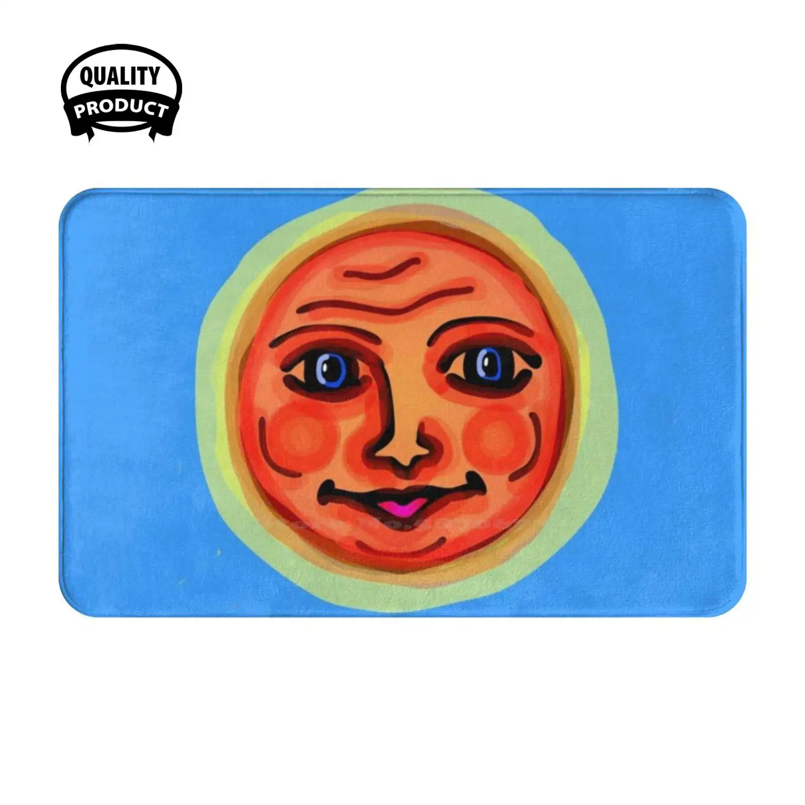 We All Need A Little Sunshine Soft Cushion Home Carpet Door Mat Car Rug Sun Face Orange Sky Celestial Star Solar System Cartoon