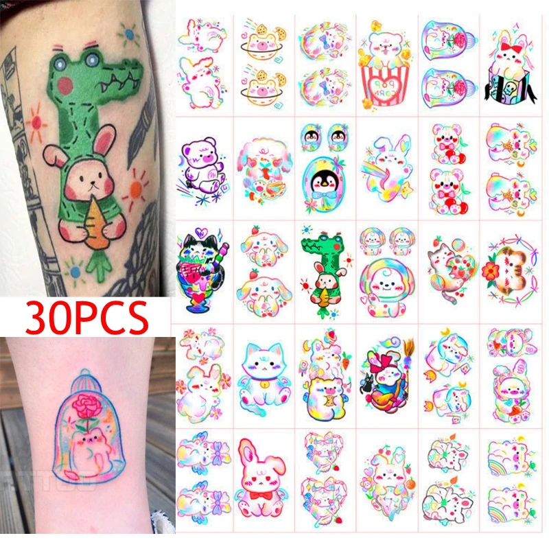 50Pcs Temporary Tattoo Sticker Waterproof Water Transfer Cute Graffiti Fake Tattoo Face Arm Sticker New Temporary Tattoo