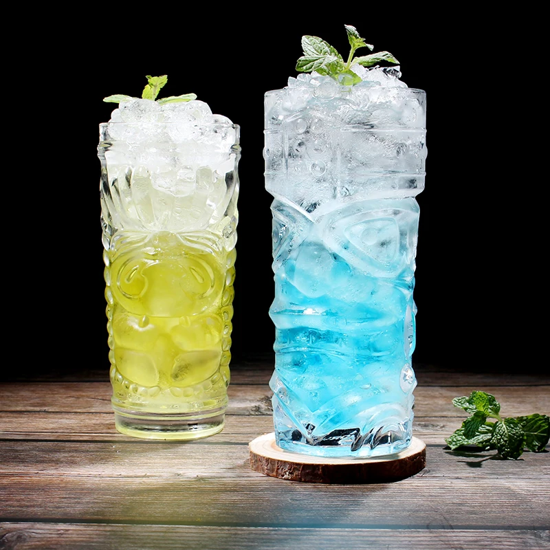 هالوين الإبداعية شامان الطوطم الوجه تيكي بار الزجاج 420 مللي النبيذ كؤوس كوكتيل كوب ويسكي كوب البيرة كوب عصير رشاقته