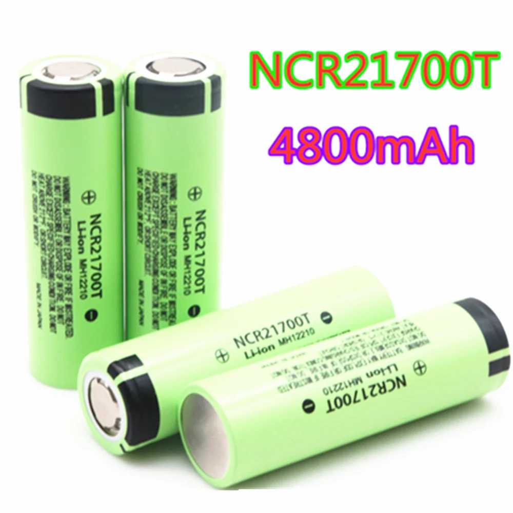 New 21700 NCR21700T Lithium Rechargeable Battery 4800mAh 3.7 V 40A High-Discharge Battery High-Drain Li-ion Battery