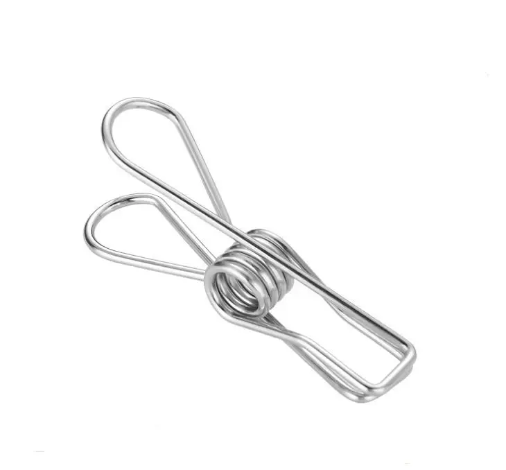 

5.5*2.5cm Spring Clothes Clips Stainless Steel Pegs For Socks Photos Hang Rack Parts Practical Portable Holder Accessories SN581