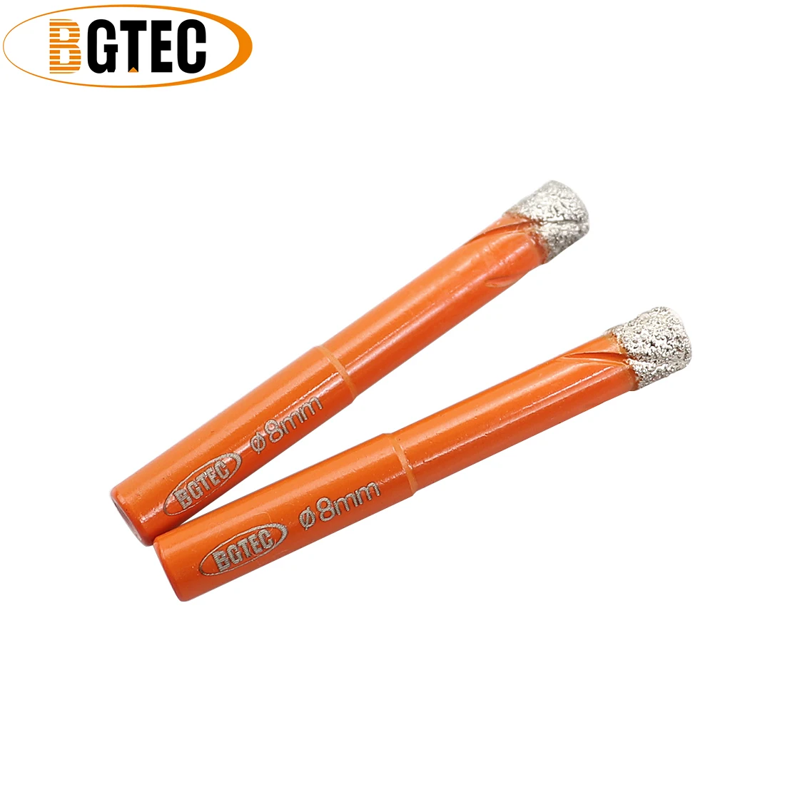 Bgtec 2個ラウンドシャンク8ミリメートルドライ掘削ビット真空ろうダイヤモンドドリルビットceramieタイル花崗岩