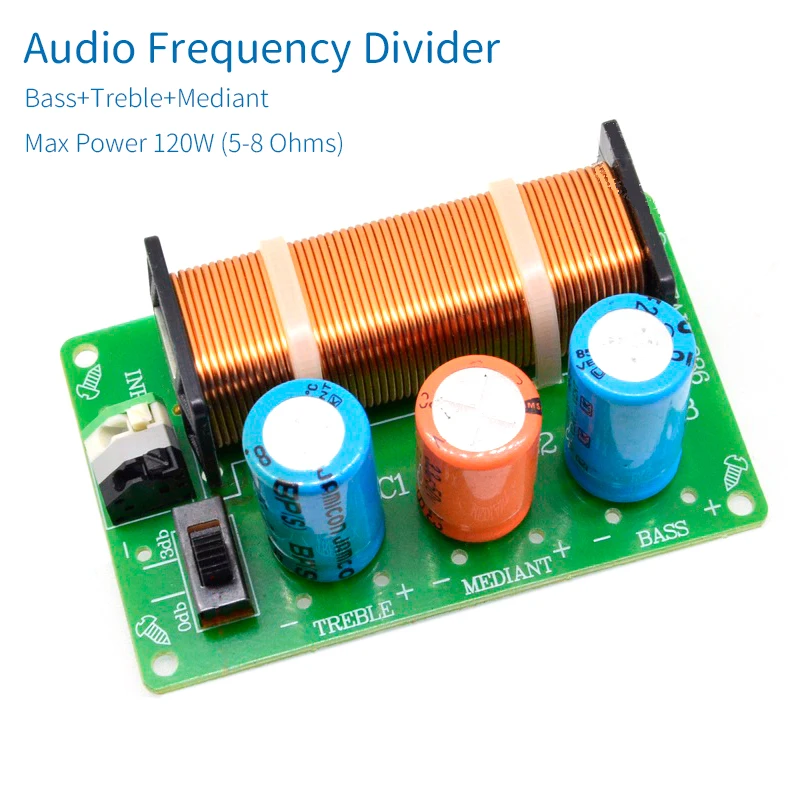 UNISIAN аудио делитель частоты 3-сторонний выход Динамик делитель частоты 120 Вт ВЧ бас Mediant 3-х полосная кроссовер фильтры доска