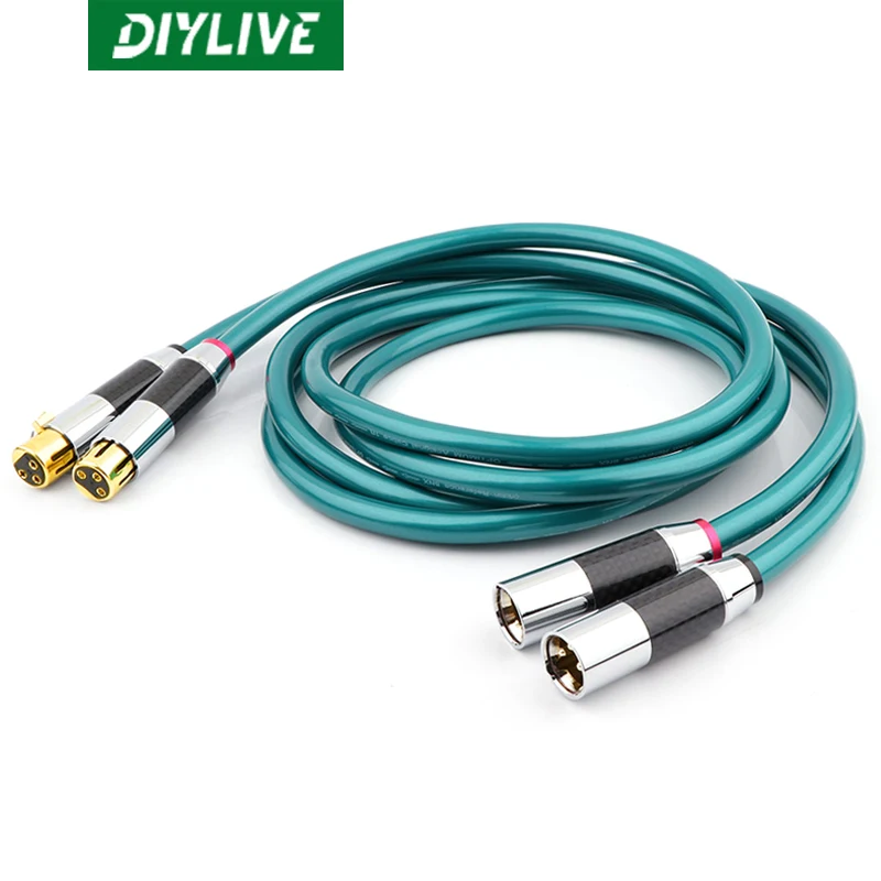 DIYLIVE-cable de equilibrio XLR erótico de viento alto danés, alambre de Audio de cabeza de Carnon Hifi Chapado en plata de cobre de cristal único, 8N