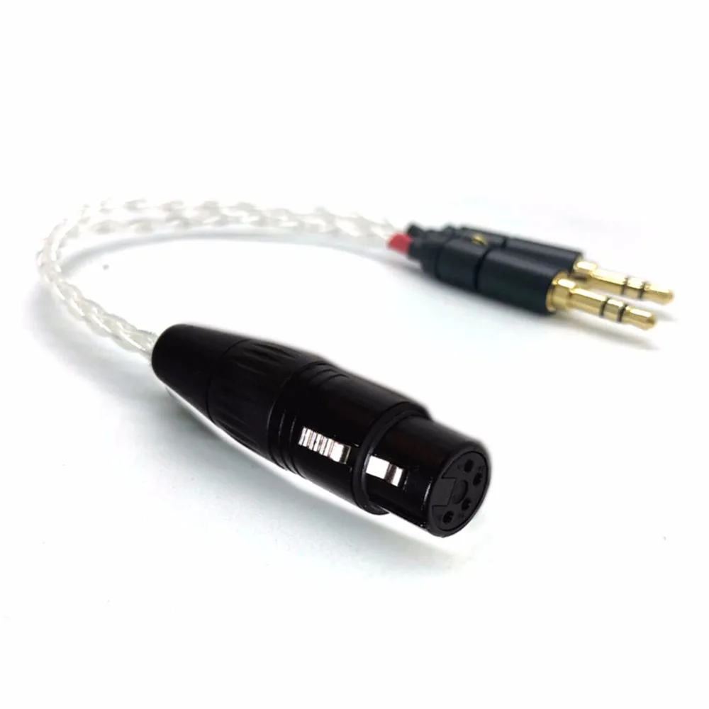 Cable adaptador de Audio balanceado para REPRODUCTOR DE PHA-3 Pono, Cable superior HiFi Chapado en plata de 10cm, 2x3,5mm macho a 4 pines XLR hembra
