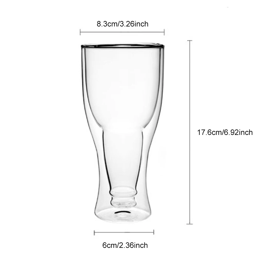 Wine Glass Mug Double Wall Mugs Beer Wine Glasses Insulated Transparent Glass Mugs Drinkware Water Cup Tea Cup