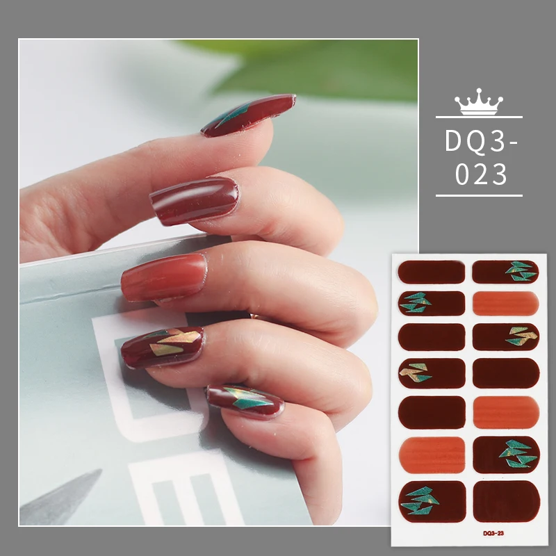 Red And Orange Four Sorts 0f Nail Stickers Solid And Shivering Patterned Nails Nail Designs Nail Art Nail Strips Designed