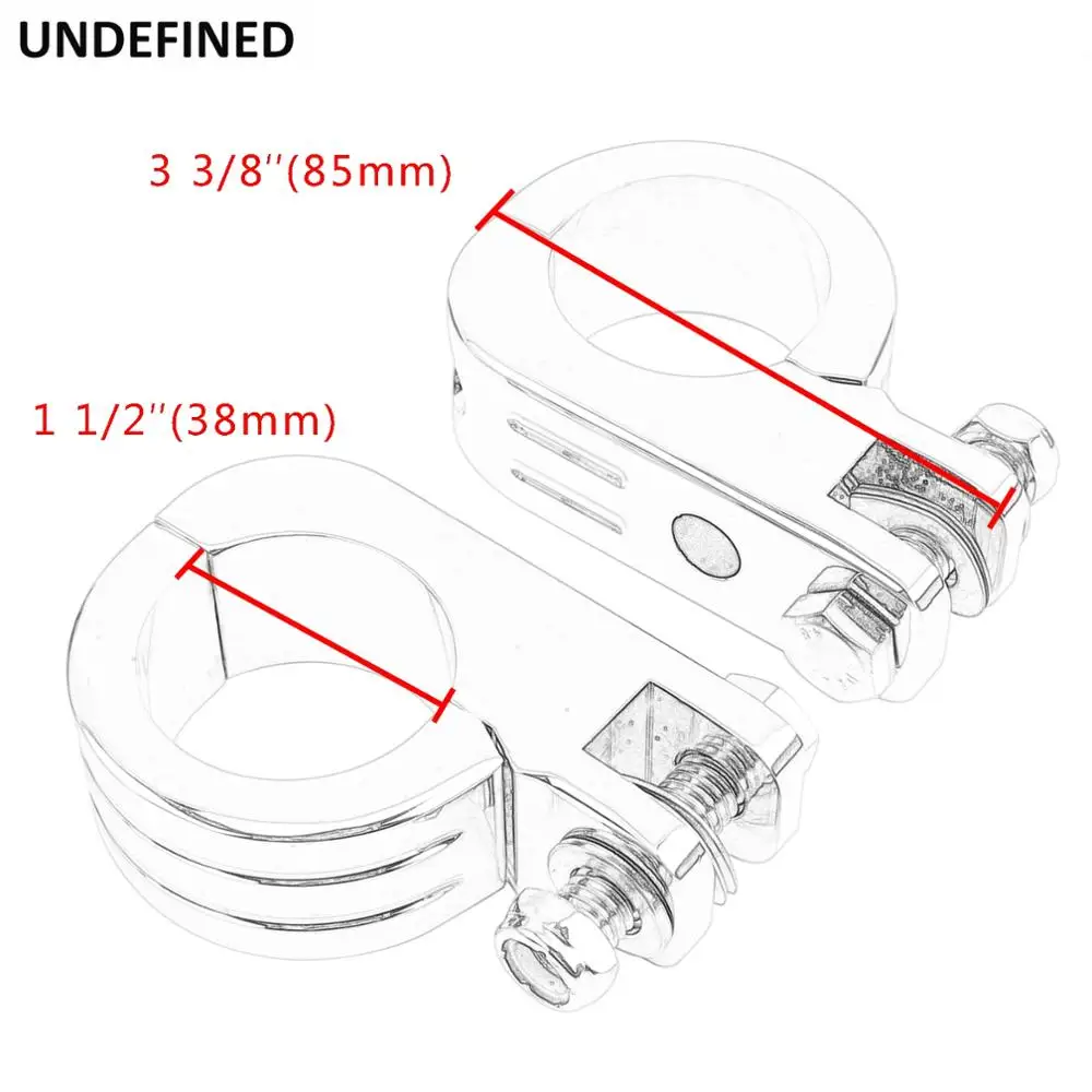 Universal Motorcycle Highway Foot Pegs Footrest 1 1/2\