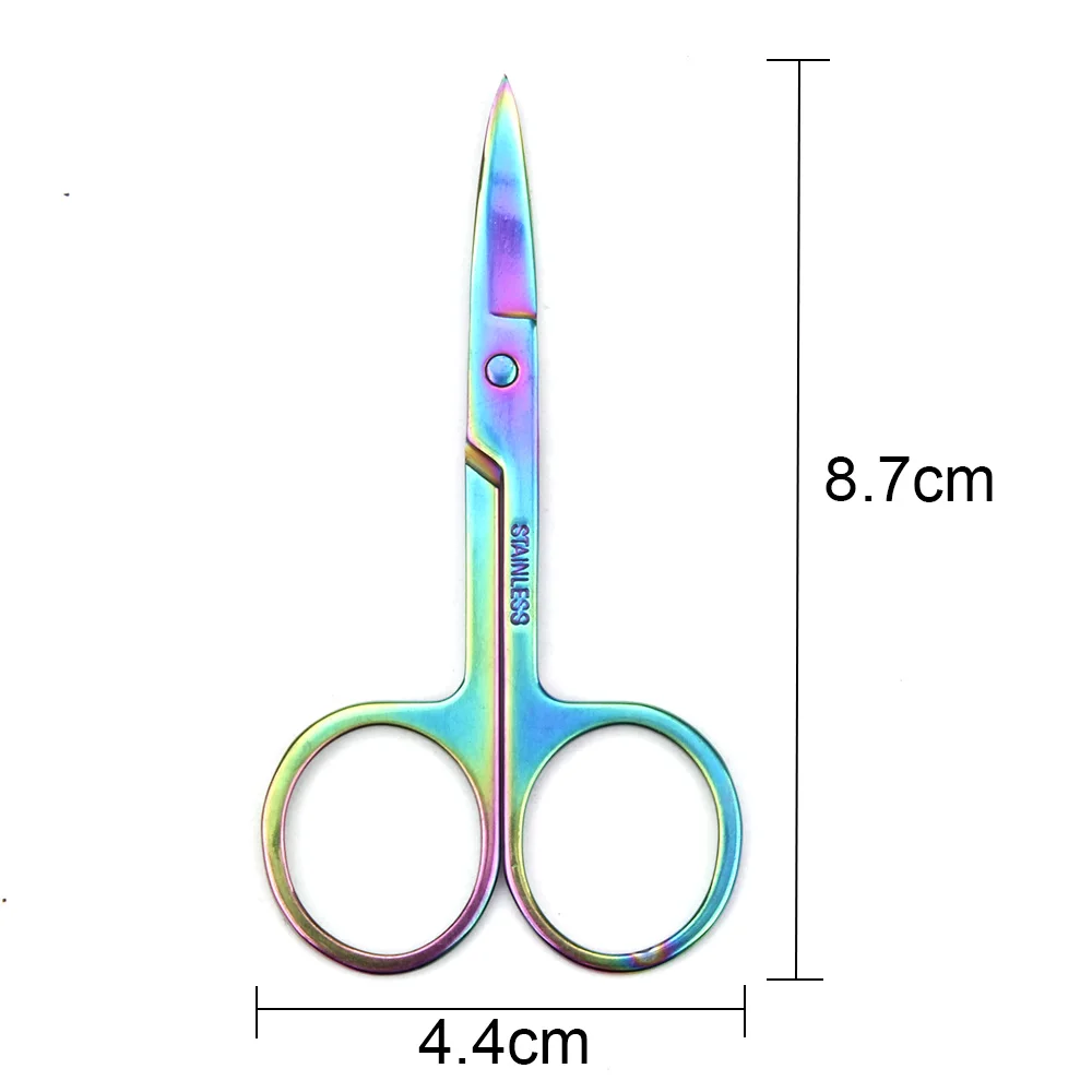 Nail Cuticle Gebogen Hoofd Wenkbrauw Schaar Dode Huid Remover Chameleon Manicure Schaar Voor Professionele Rvs Nail Tool