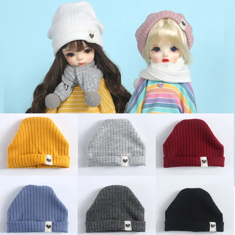 BJD doll 1/4 1/6 30cm / 45cm hat candy color fashion knitted hat scarf accessories suitable for SD DD BJD, yosd, holala dolls