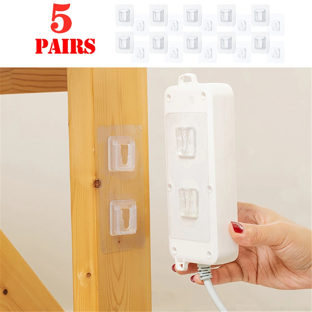 1/5 Pairs Double-Sided Adhesive Wall Hooks Hanger Strong Hooks Suction Cup Sucker Wall Storage Holder For Kitchen Bathroom