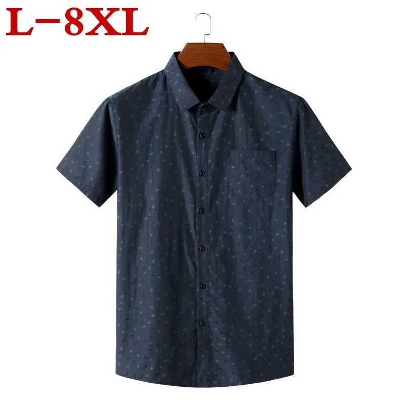 

Men 2020 New Large Youth Size Big Short Sleeve 10xl Summer Dress Shirts Wedding 7xl 8xl high quality Shirt
