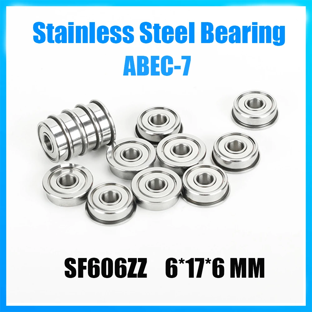 SF606ZZ Bearing 6*17*6 mm 5Pcs ABEC-7 440C Roller Flange Stainless Steel SF606Z SF606 Z ZZ Ball Bearings