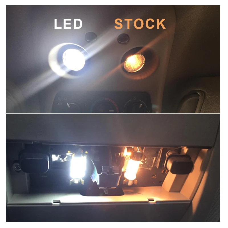 8pcs White Car LED Bulbs Interior Map Dome Light Kit Fit For 2003-2006 2007 2008 Subaru Forester Trunk Cargo License Plate Lamp