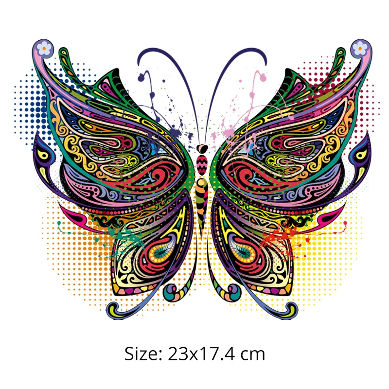 NEW Butterfly Iron On Patches Heat Iron T-shirt Appliques Household Irons Diy Easy Printing A-Level Patches Non-toxic Stickers