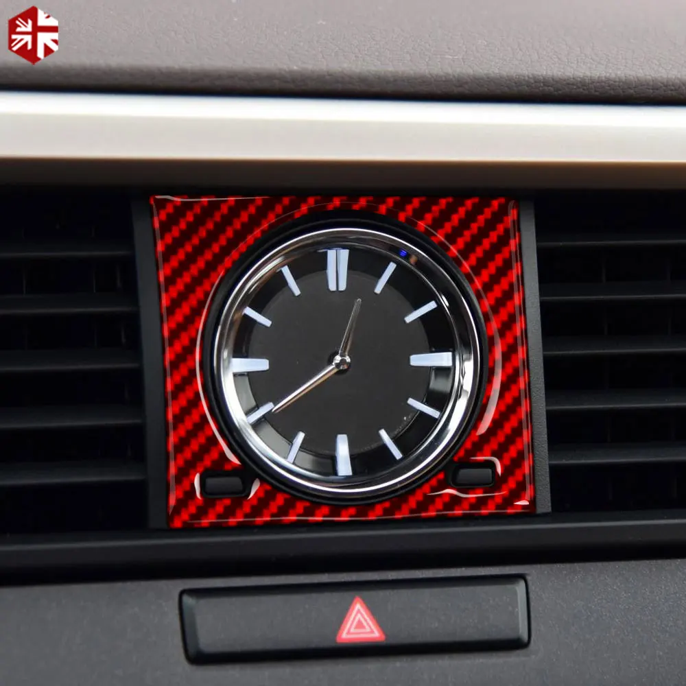 for LEXUS RX350 2016-2019 Real Carbon Fiber Interior Car Clock Frame Cover Trim