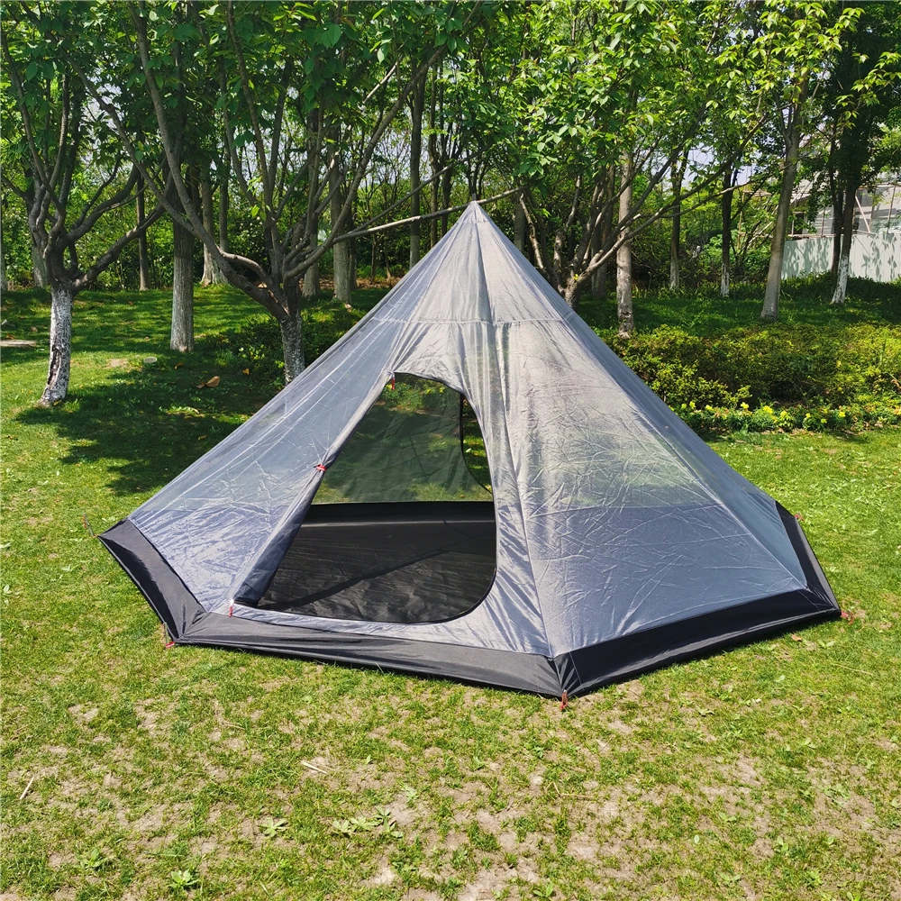 

360*180*160cm Pentagon Pyramid Inner Tent Rodless Summer Mesh Inside Tent for Backpacking Travel Camping Teepee Awnings Tent