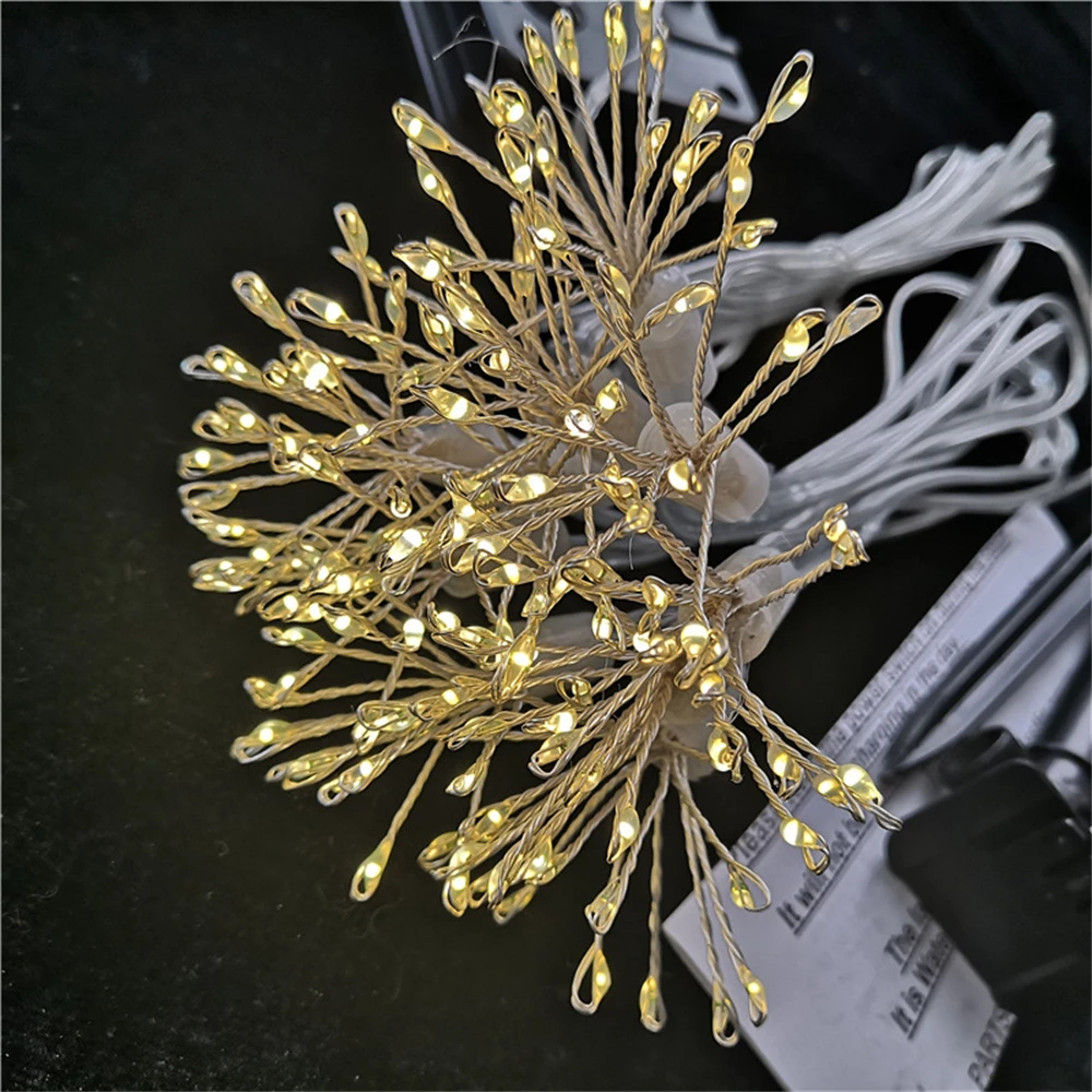 LED Dandelion Garland Light Christmas Fairy Lights String 200-50leds USB/Battery/Solar Powered for Wedding Holiday Party Decor