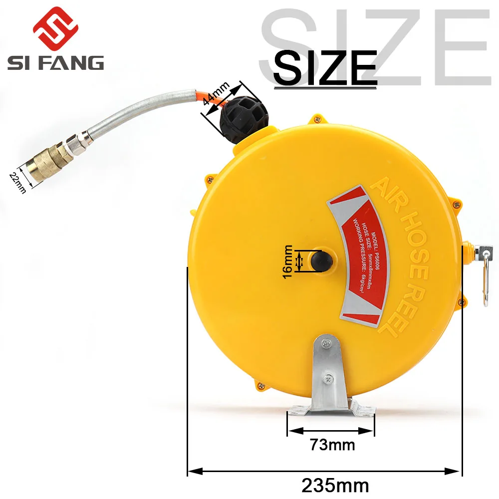 8M Automotive Air Hose Reel Pneumatic Hose PU Tube OD 8mm ID 5mm Retractable Reel Telescopic Pneumatic Drum High Quality