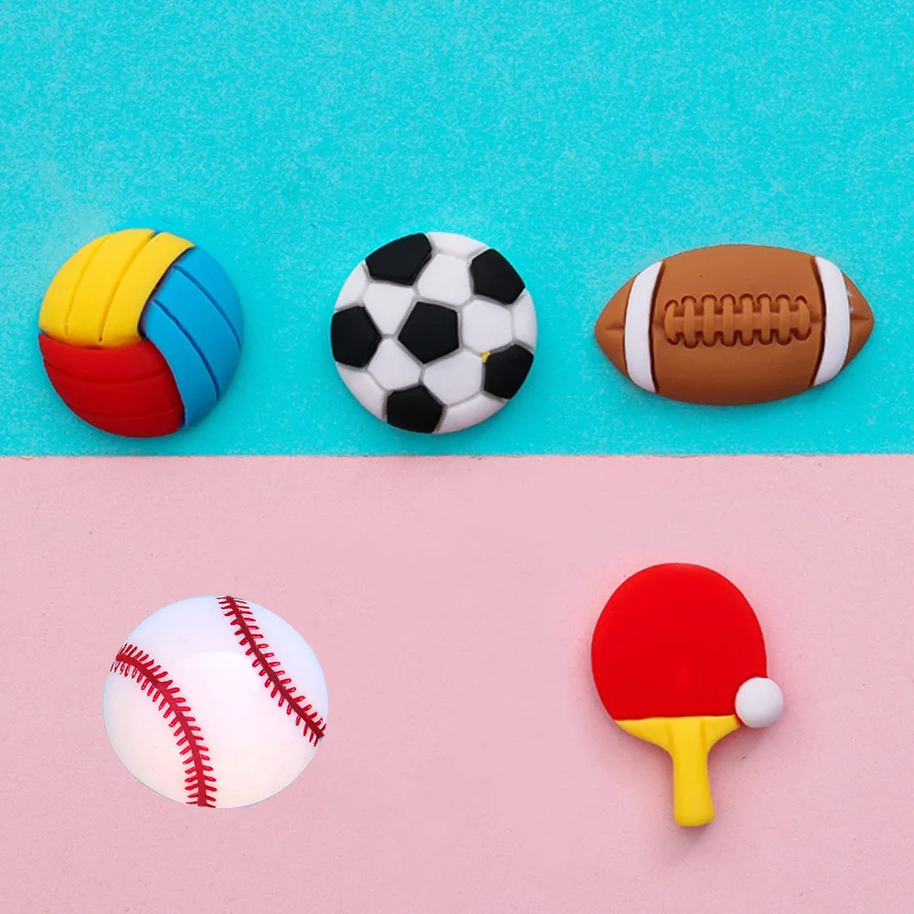 10Pcs Resin Football/Basketball/Volleyball/Softball Sport Flat Back Cabochons DIY Home Decoration Crafts Scrapbook Accessories