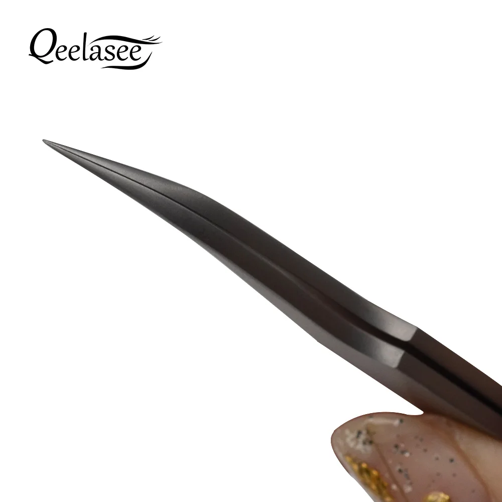 Qeelasee AS10 Wimpernpinzette aus Edelstahl, 2 Stück/Set, Volumen-Pinzette für Wimpernverlängerungen, Professionelle Make-up-Pinzette – Detail 5